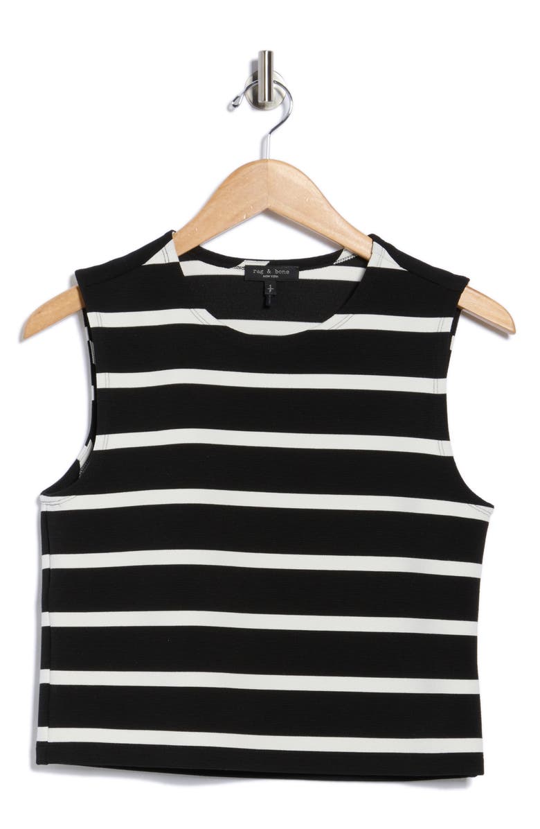 rag & bone Colette Stripe Tank, Alternate, color, Black White