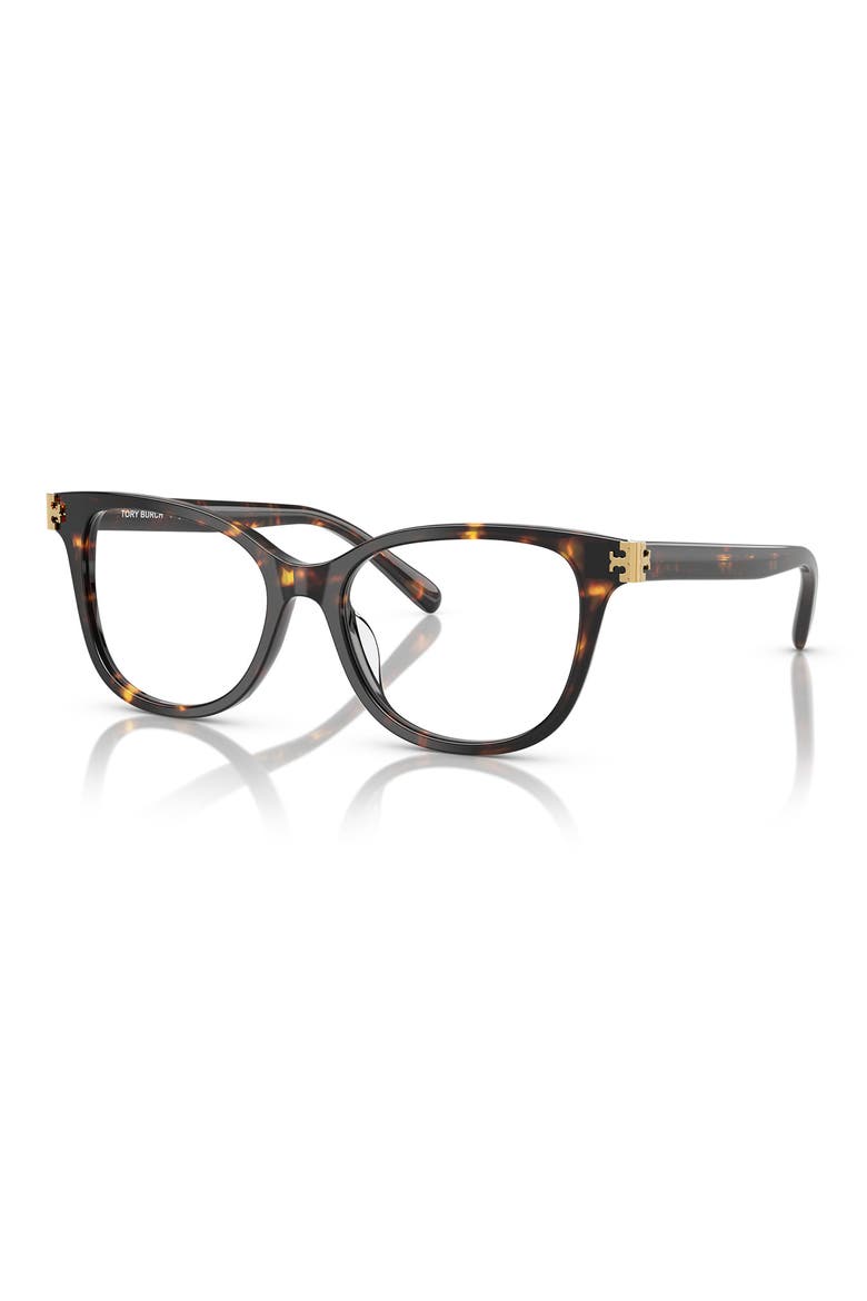 53mm Square Optical Glasses, Alternate, color, BROWN TORT