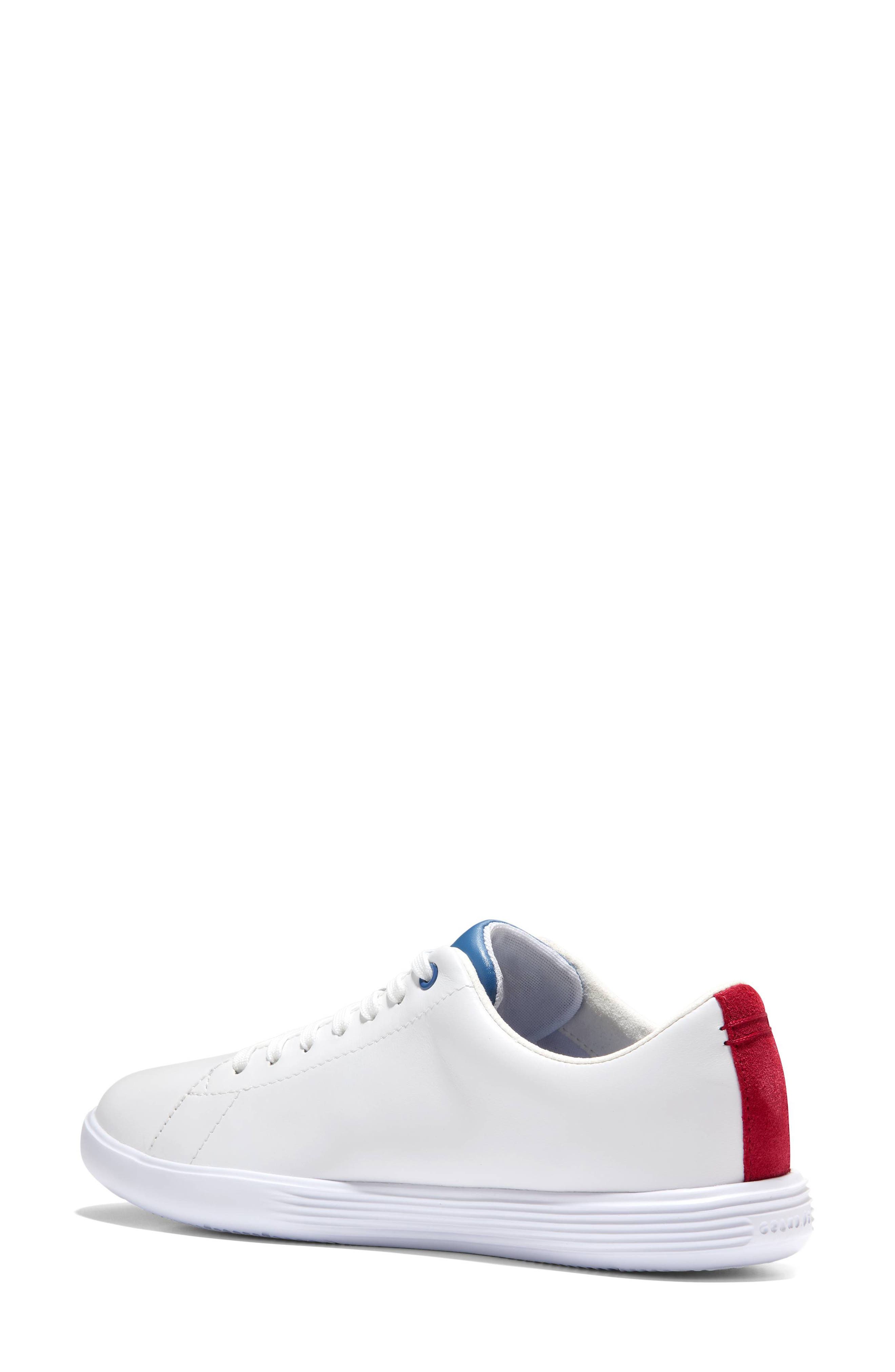 Cole Haan Grand Crosscourt Sneaker, Alternate, color, White Leather/ Rio Red Suede