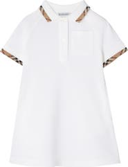 Burberry Check Trim Cotton Polo Shirt Dress
