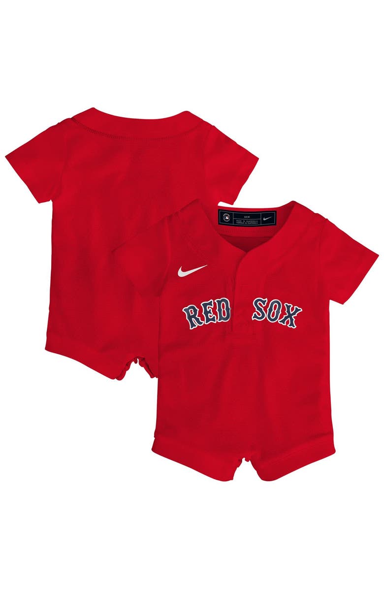 Nike Newborn Nike Red Boston Red Sox Alternate Replica Romper Jersey, Main, color, Red