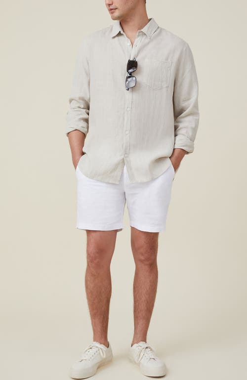 Shop Cotton On Linen Long Sleeve Shirt In Oatmeal