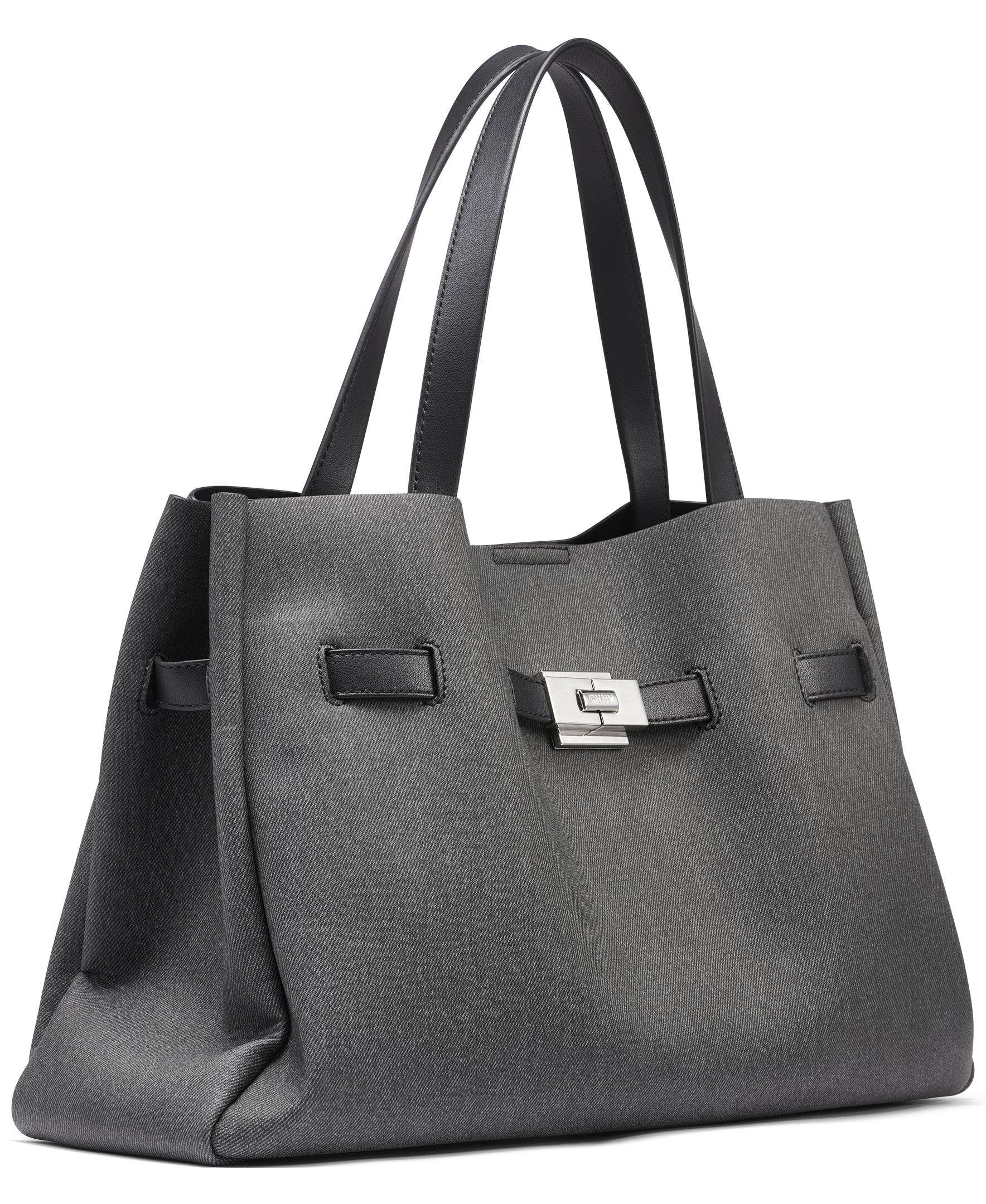 DKNY Bryar Large Satchel, Alternate, color, Black Denim