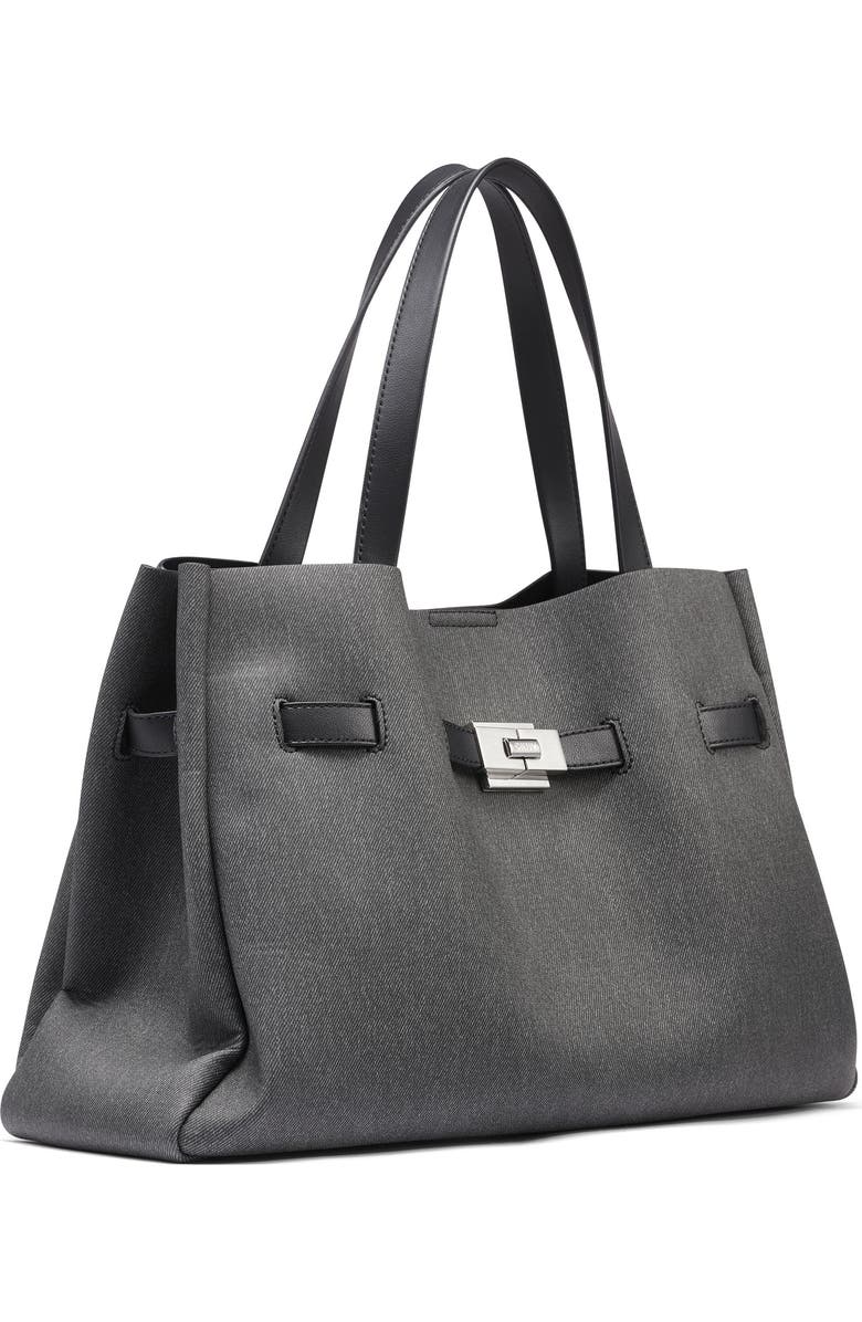 DKNY Bryar Large Satchel, Alternate, color, Black Denim