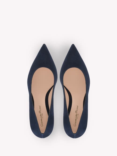 Gianvito Rossi Suede Block-heel Pumps In Blue