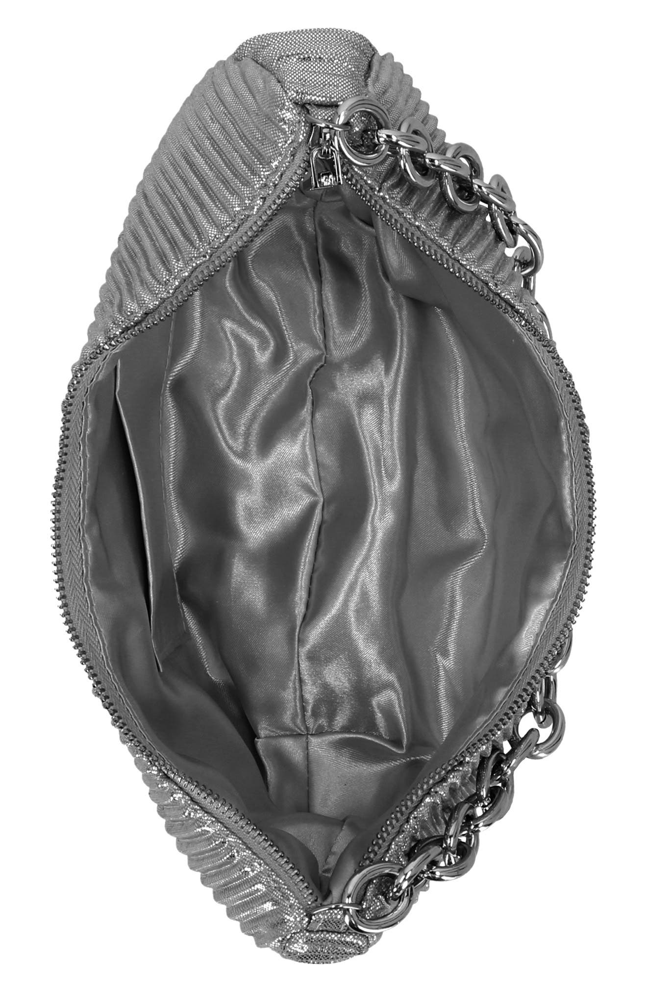 Jessica McClintock Maya Metallic Rib Shoulder Bag, Alternate, color, 