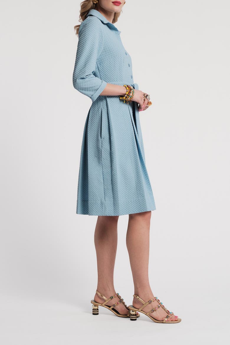 Bellini Dress Waffle Weave Textured Poly, Alternate, color, Air Blue