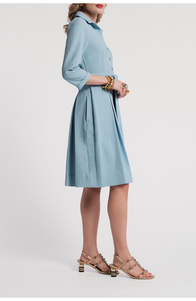 Frances Valentine Bellini Dress Waffle Weave Textured Poly, Alternate, color, Air Blue