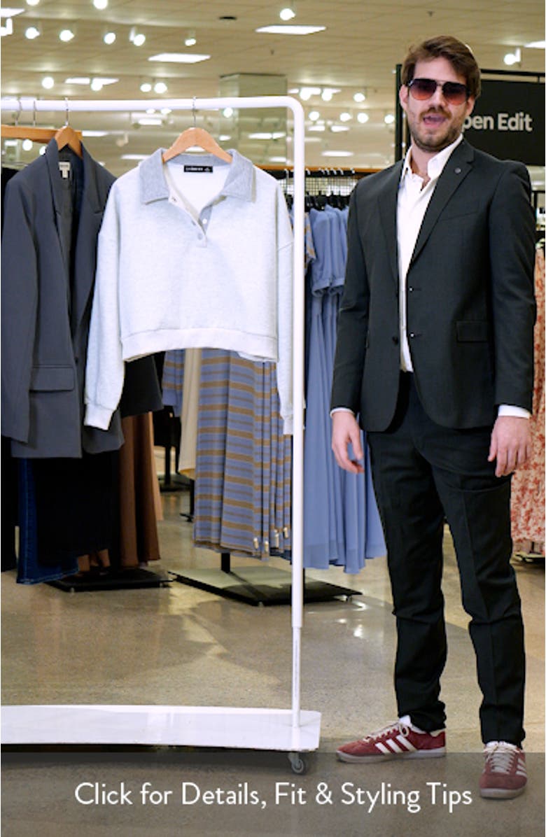 Housewife Half Snap Placket Crop Sweater, sales video thumbnail