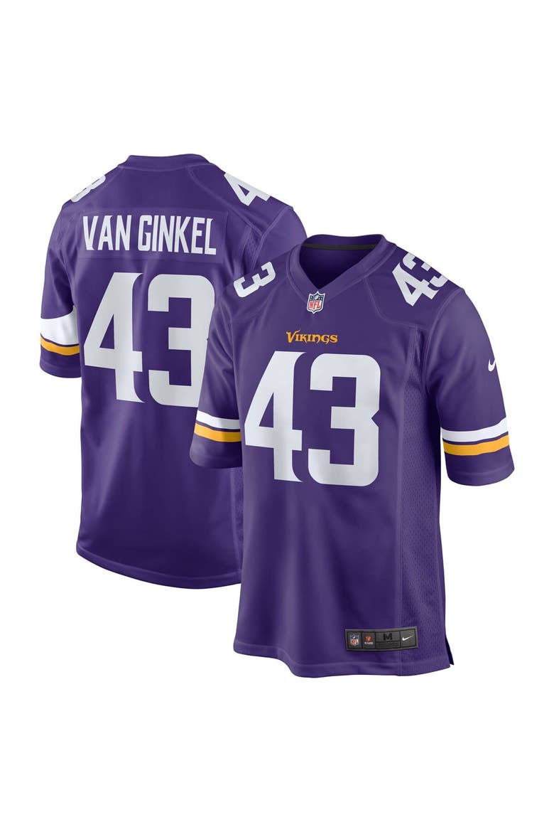 Men's Nike Andrew Van Ginkel  Purple Minnesota Vikings Team Game Jersey, Main, color, Purple