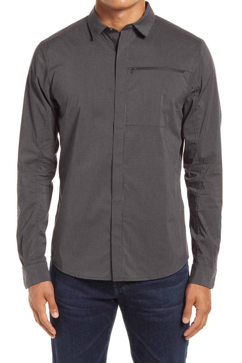 Kaslo Snap-Up Shirt, Main, color, CARBON COPY