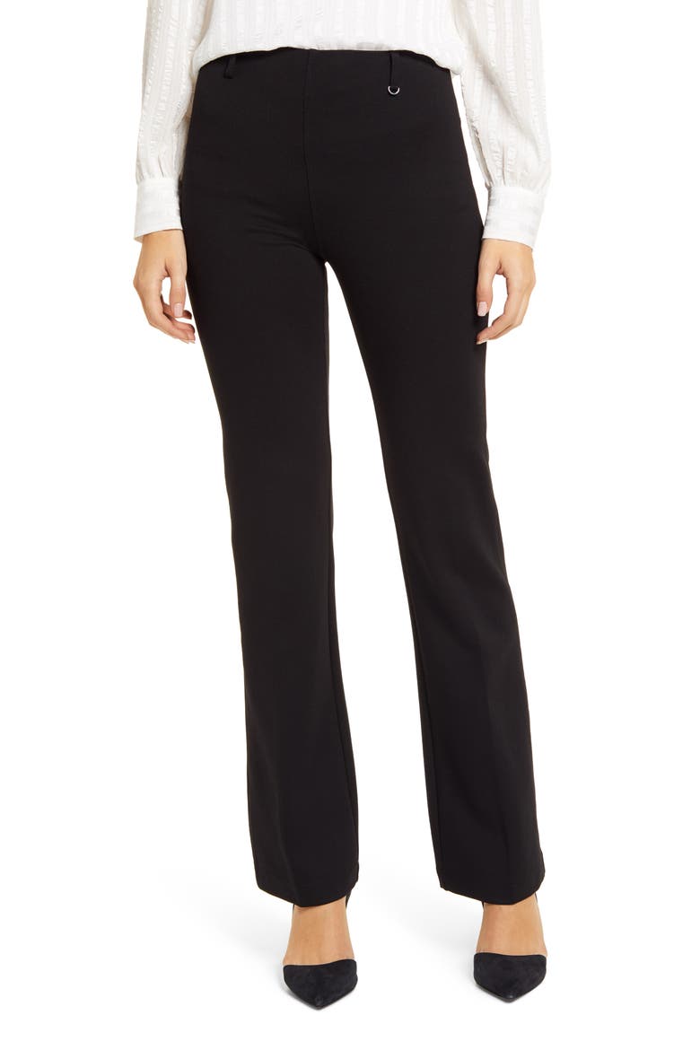 Lyssé Ponte Baby Bootcut Pants, Main, color, BLACK