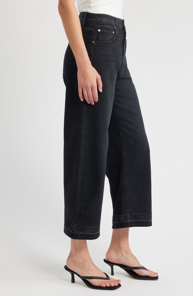 PAIGE Arellia High Waist Release Hem Ankle Barrel Leg Jeans, Alternate, color, Black Void