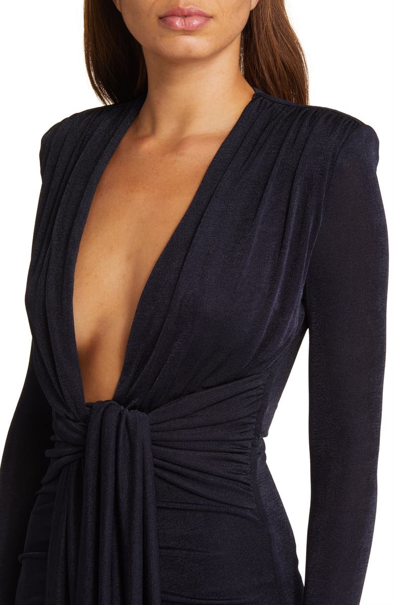 MISHA COLLECTION Francis Long Sleeve Plunge Neck Midi Dress, Alternate, color,
