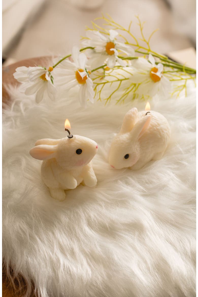 Blushing Bunny Candle, Alternate, color, Looking Up