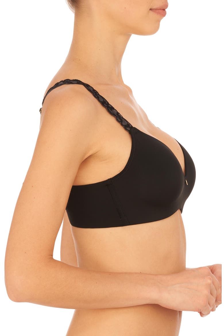 Pure Luxe Wireless T-Shirt Bra, Alternate, color, Black