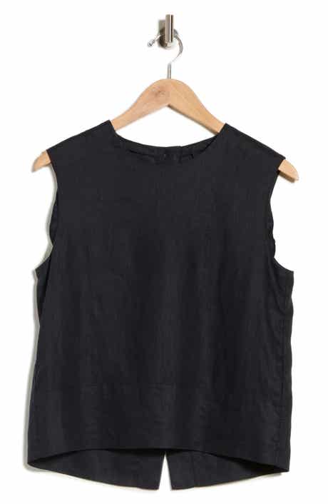 Button Back Sleeveless Shell