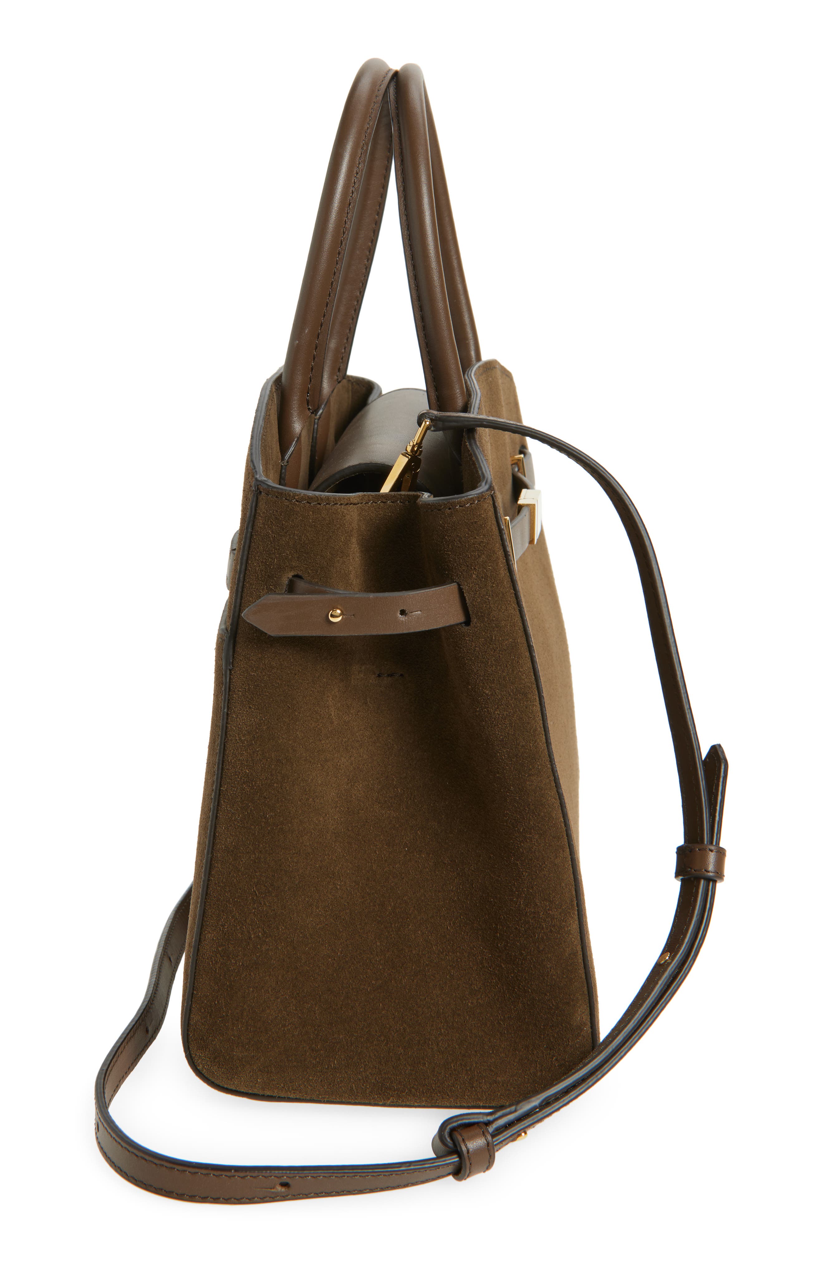 DeMellier The Midi Hudson Suede Top Handle Bag, Alternate, color, Hazel