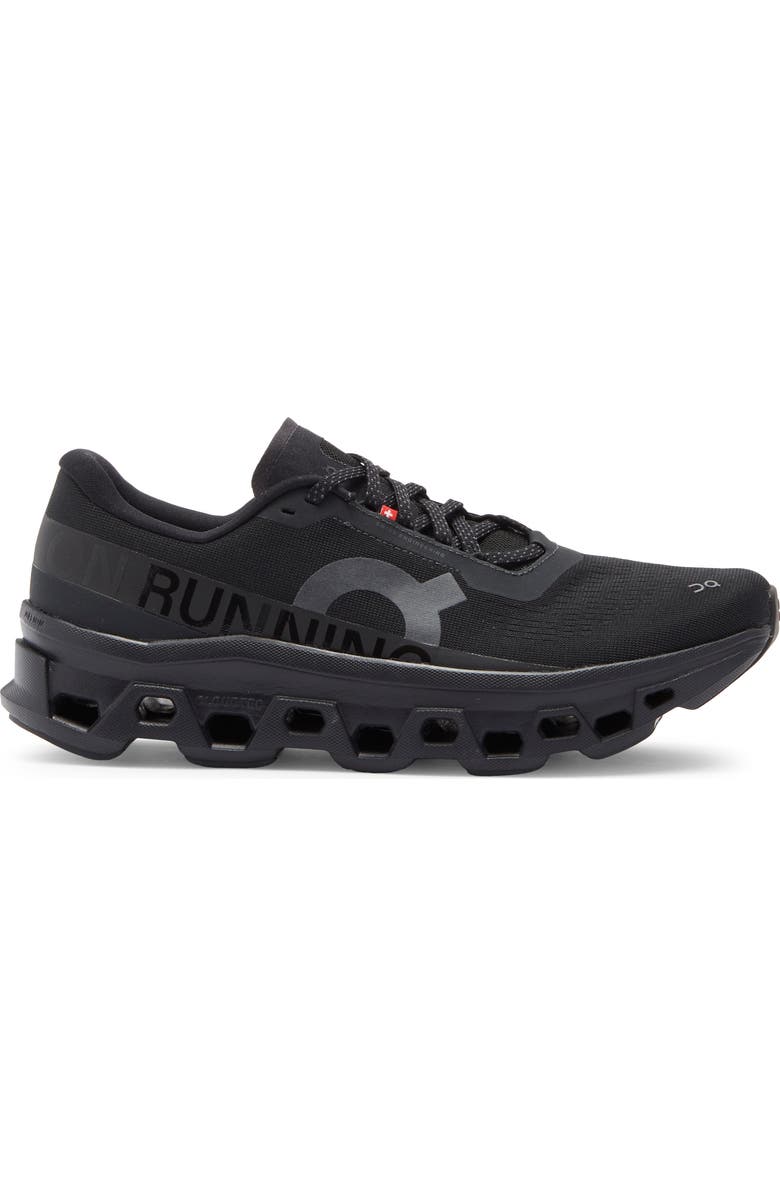 On Cloudmonster 1 Running Shoe, Alternate, color, Black/ Black