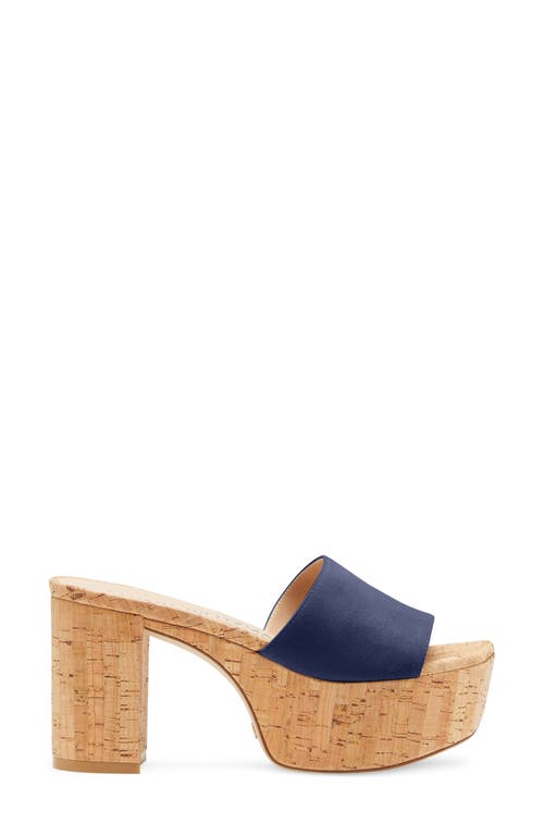 Stuart Weitzman Square High Suede Platform Sandals In Nice Blue