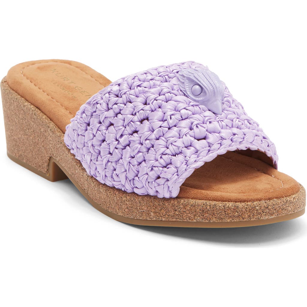 Kurt Geiger London Eagle Crocheted Slide Sandal In Purple