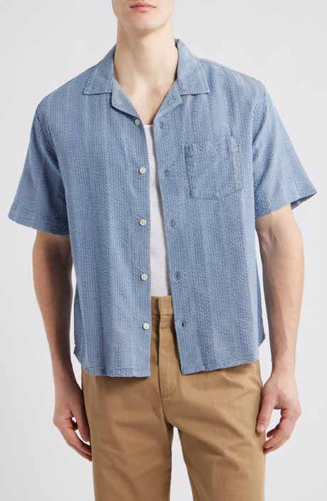 Stripe Seersucker Camp Shirt