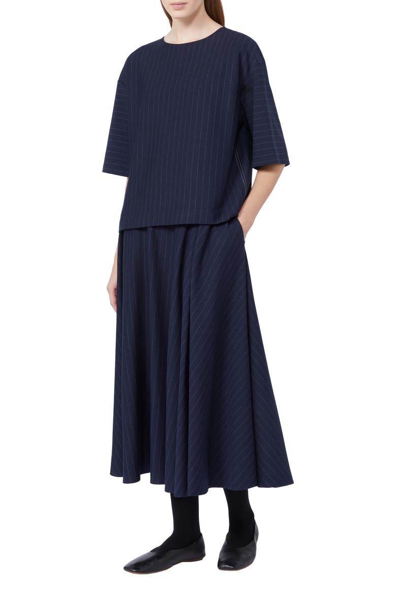 MM by Max Mara Kara Stripe Knit Top, Alternate, color, Midnight Blue