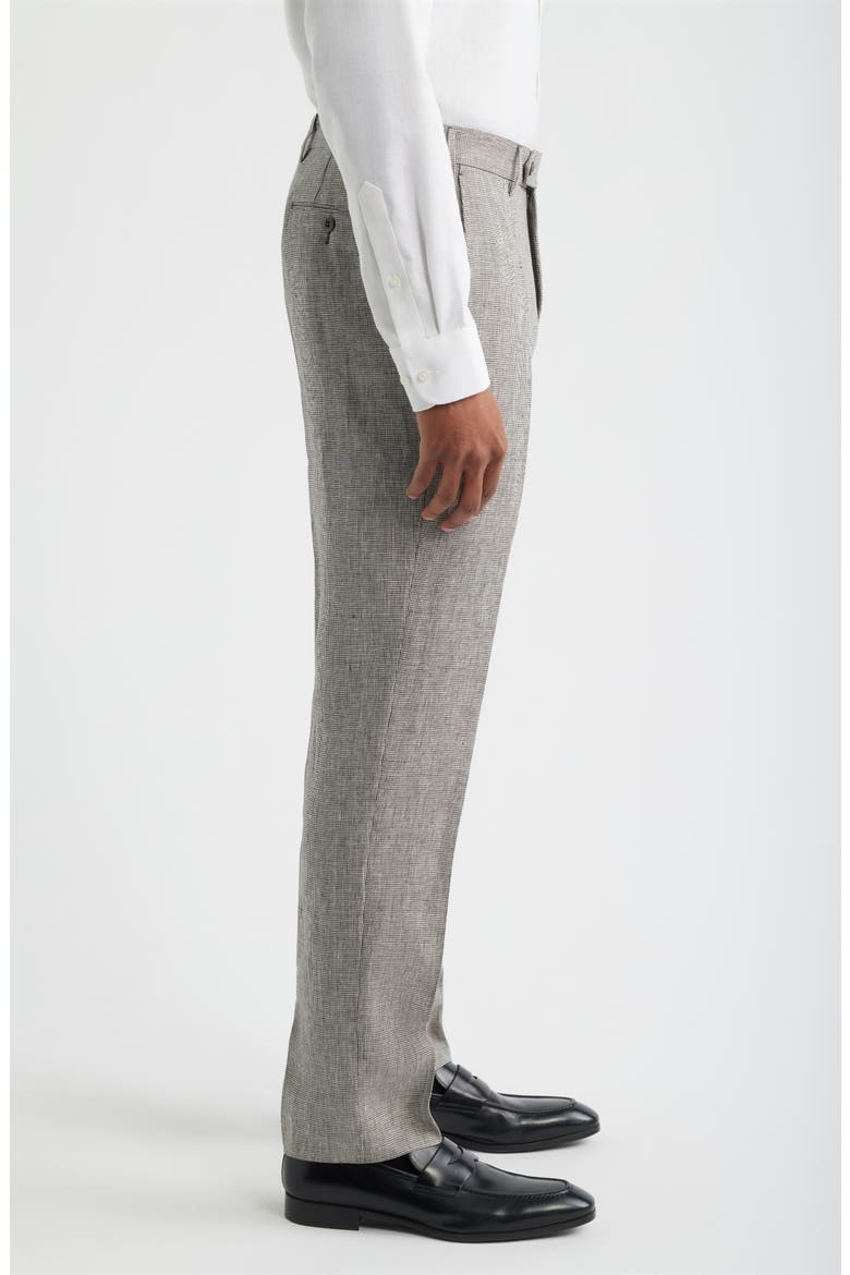 Parker Mini Check Linen Pants, Alternate, color, ESPRESSO