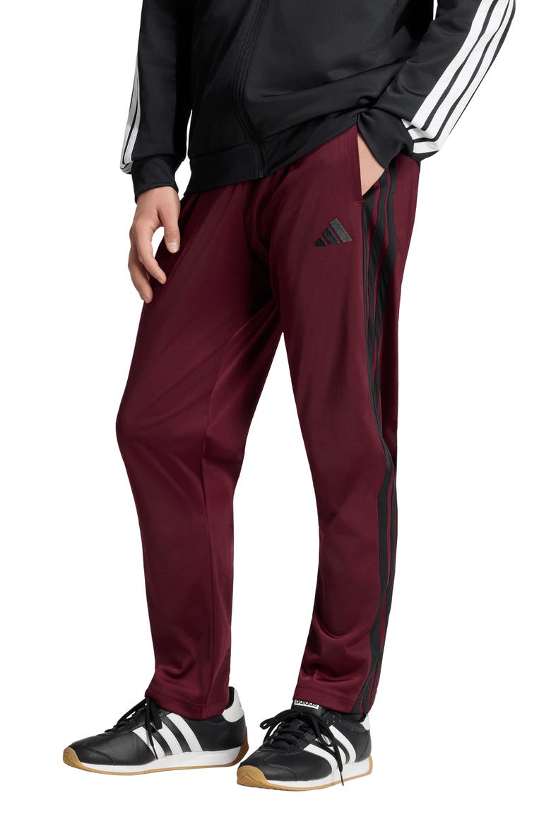 Essentials 3-Stripes Track Pants, Main, color, MAROON/ BLACK
