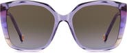 Carolina Herrera Her 57mm Gradient Square Geometric Sunglasses
