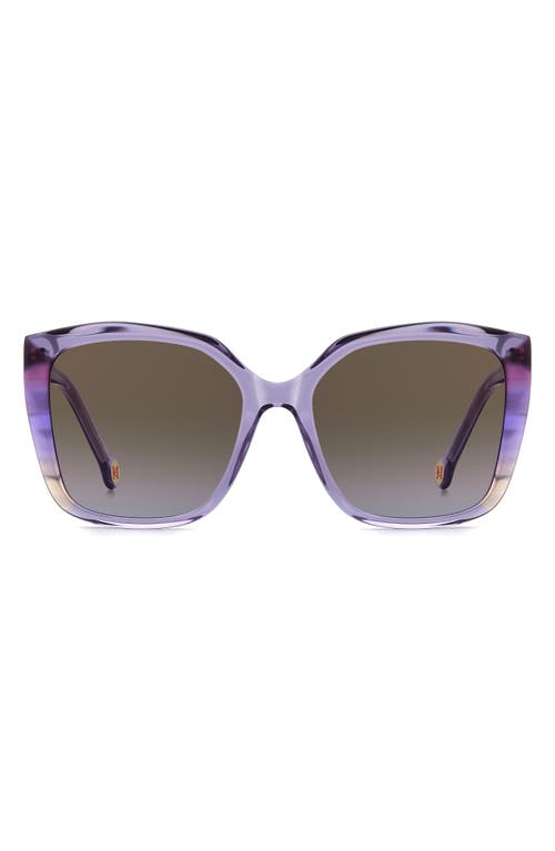 Carolina Herrera Her 57mm Gradient Square Geometric Sunglasses In Gray