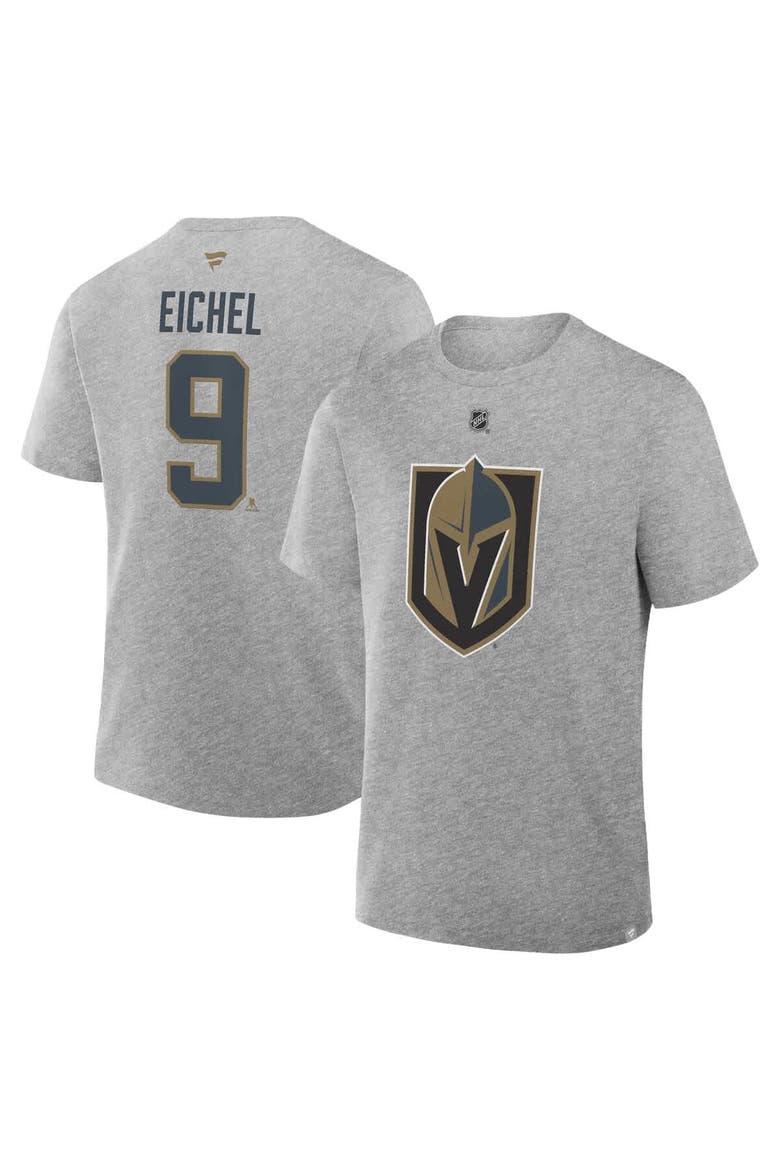 Men's Fanatics Jack Eichel Gray Vegas Golden Knights Authentic Stack Name & Number T-Shirt, Main, color, Gray