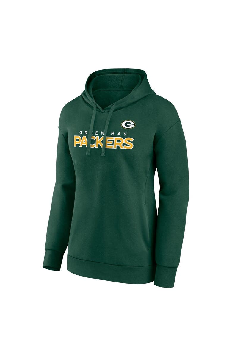 FANATICS Women's Fanatics Branded Green Green Bay Packers Iconic Cotton Fleece Checklist Pullover Hoodie, Alternate, color, 