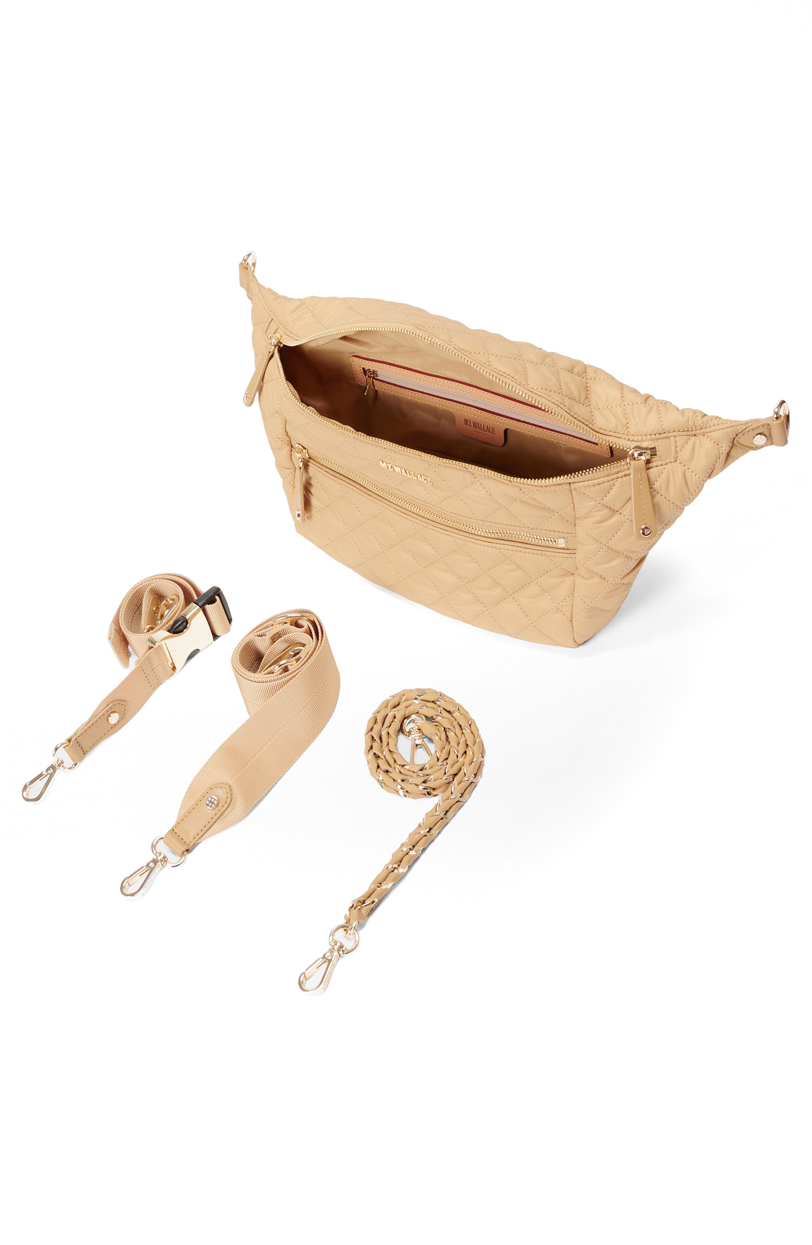 Crosby Convertible Quilted Nylon Sling Bag, Alternate, color, CAMEL