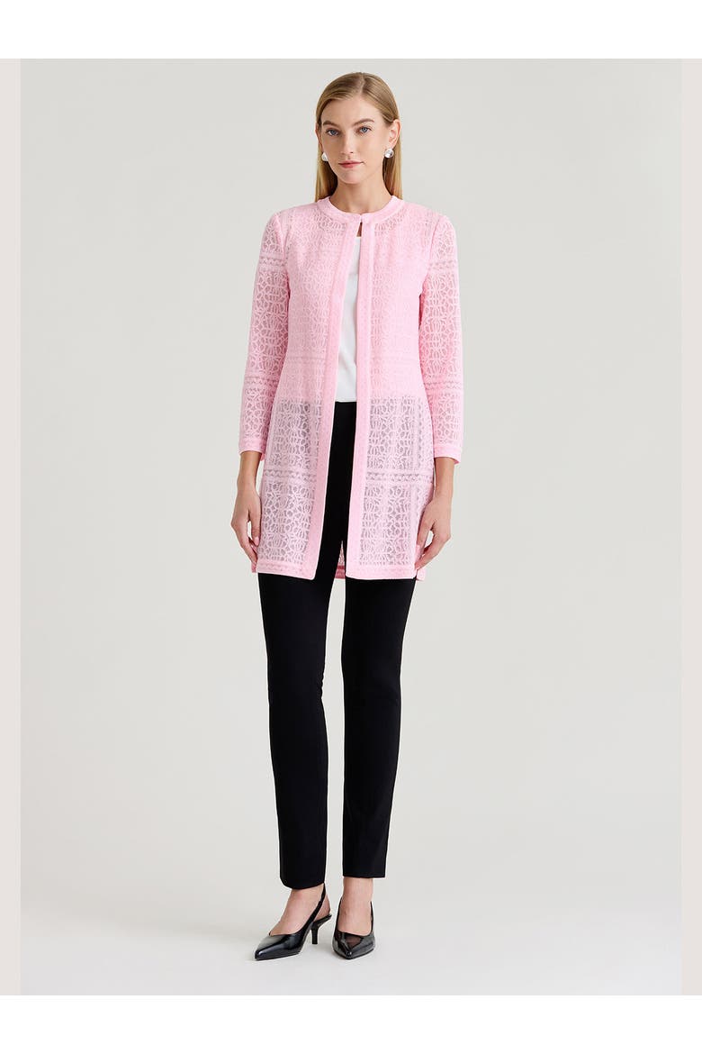 Heritage Tonal Burnout Knit Jacket, Alternate, color, Pink