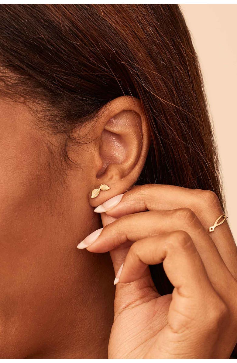 Oradina 14K Yellow Gold New Beginnings Stud Earrings, Alternate, color, Yellow Gold