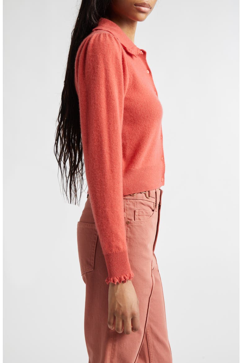 Kalila Collared Cashmere Cardigan, Alternate, color, CORAL