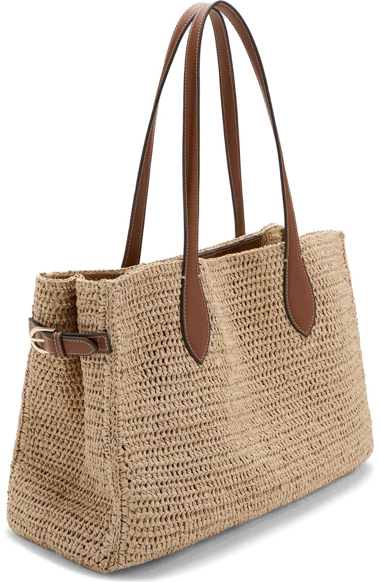 MANGO Raffia Tote, Alternate, color,