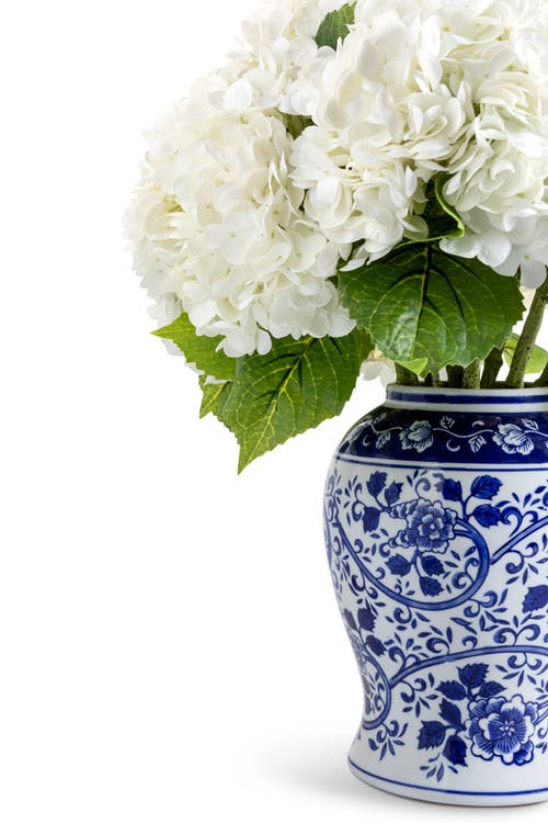 Cocobella Tinsley Realtouch Hydrangea Arrangement In Snow