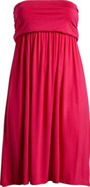 24seven Comfort Apparel Strapless Jersey Midi Dress