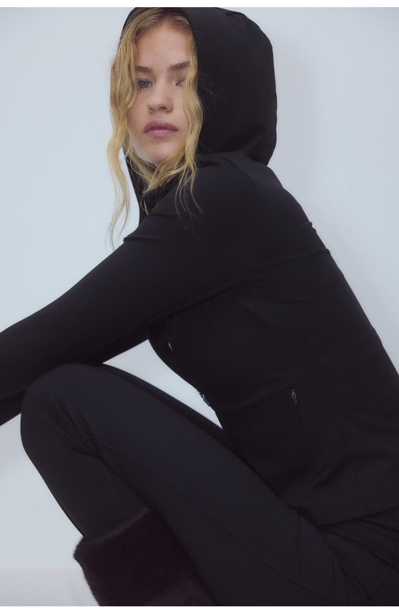 H&M Hooded Sports Jacket With Softmove, Alternate, color, Black