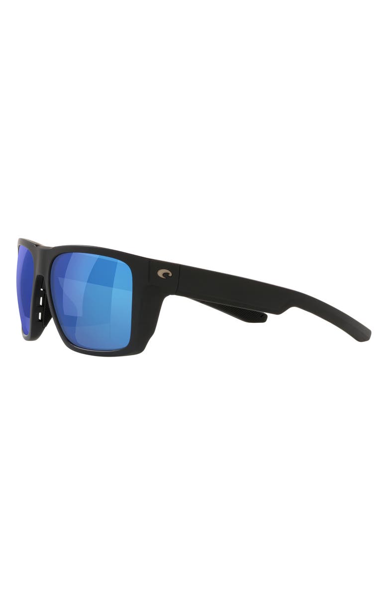 Costa Del Mar Pargo 60mm Mirrored Polarized Square Sunglasses, Alternate, color, Matte Black