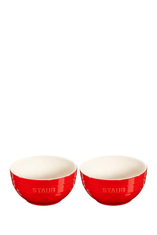 Staub Ceramic 2-piece Large Universal Bowl Set In Red
