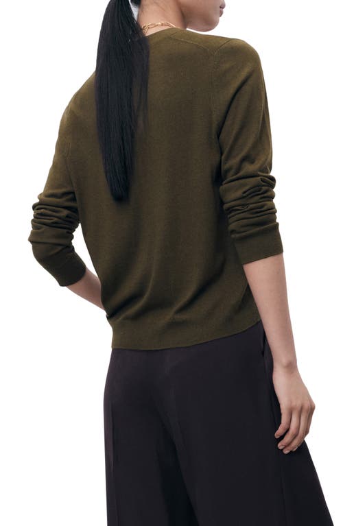Mango V-neck Knit Cardigan In Green