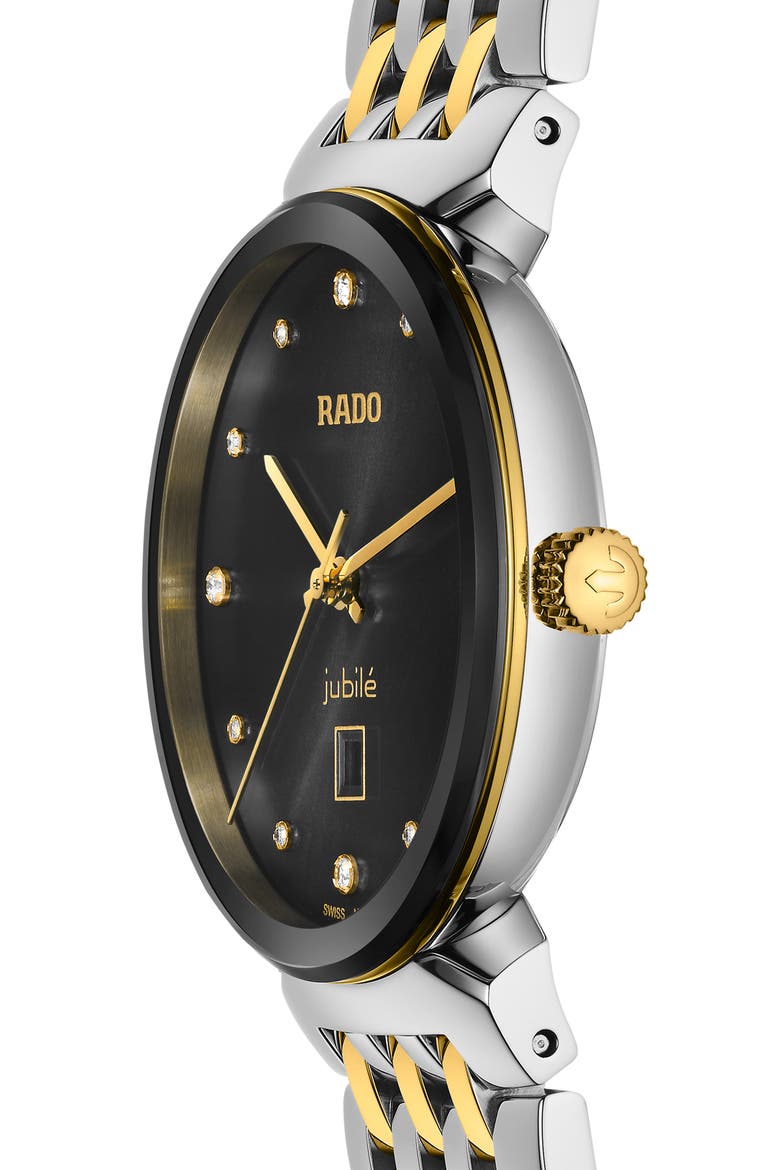 Florence Diamond Bracelet Watch, 30mm, Alternate, color, BLACK