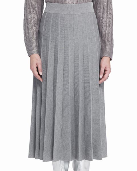 Pleated Sweater Skirt