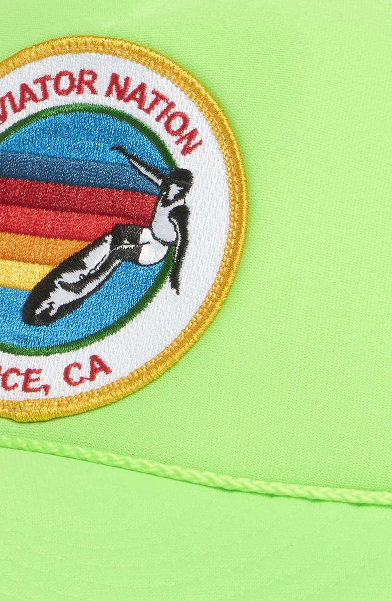 Aviator Nation Signature Trucker Hat, Alternate, color, Neon Green