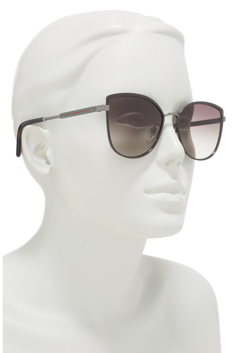 57mm Modified Square Sunglasses, Alternate, color, BROWN