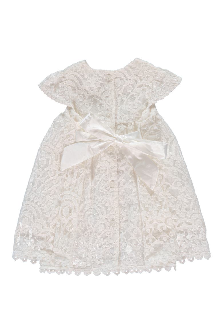 Lace Christening Gown & Bonnet Set, Alternate, color, OFF WHITE