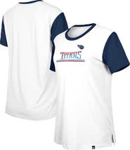 New Era Women's New Era White/Navy Tennessee Titans Third Down Colorblock T-Shirt